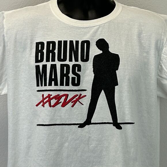 Bruno Mars 24K Magic World Tour T Shirt Mens L Large Las Vegas Concert Tee White - Picture 5 of 8